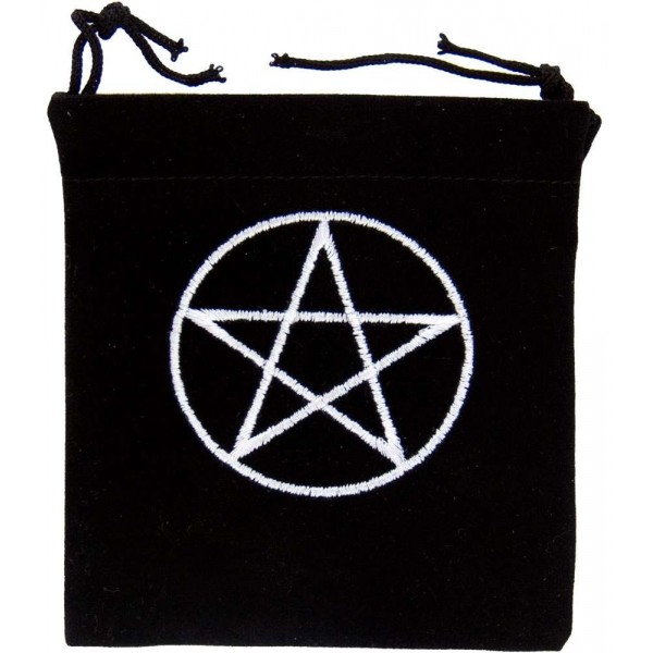 Pentacle Embroidered Small Velvet Pouch
