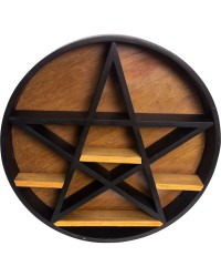 Pentacle Wood Altar Display Shelf