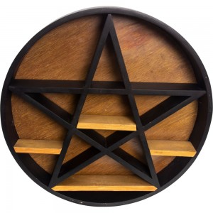 Pentacle Wood Altar Display Shelf