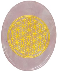 Rose Quartz Flower of Life Worry Stone