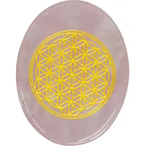 Rose Quartz Flower of Life Worry Stone