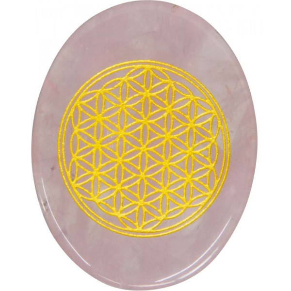 Rose Quartz Flower of Life Worry Stone