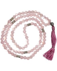 Rose Quartz Prayer Bead Mala with Counters