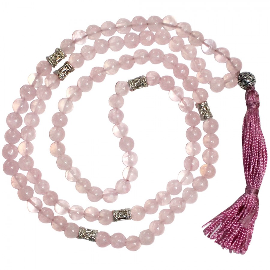 rose quartz mala beads