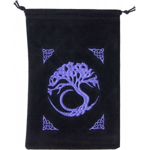 Tree of Life Embroidered Velvet Pouch