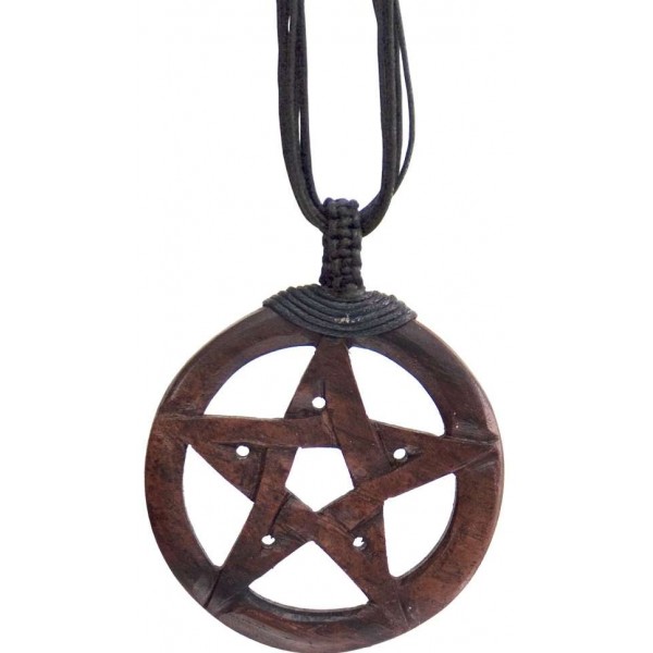 Wood Pentacle Large Pendant