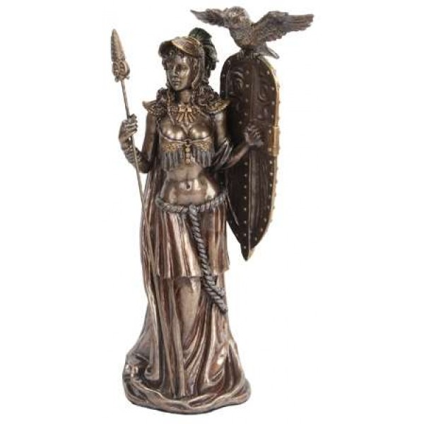 Athena Standing with Shield Greek Bronze Statue