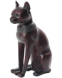 Bastet Egyptian Cat Goddess Antique Bronze Finish Small Statue