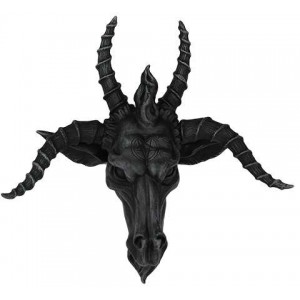 Baphomet Horned God Goat Skull Plaque