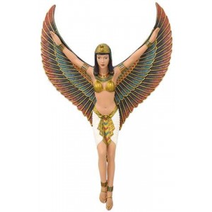 Winged Isis Egyptian Revival Goddess Plaque