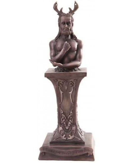 Horned God Pedestal Wiccan Statue