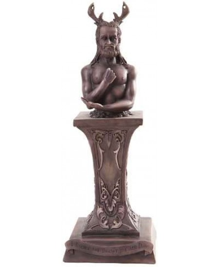 Horned God Pedestal Wiccan Statue