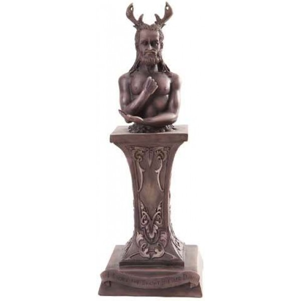 Horned God Pedestal Wiccan Statue