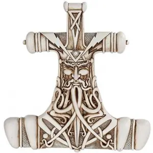 Mjolnir Thor Hammer Bone Resin Plaque