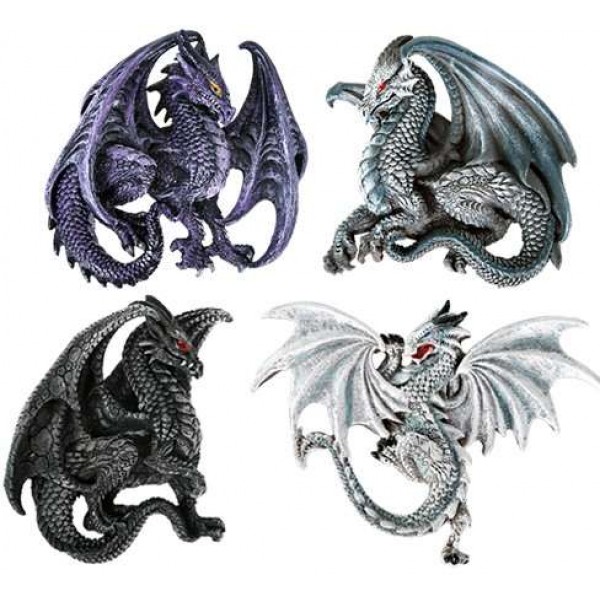 Winged Dragon Magnets Set of 4