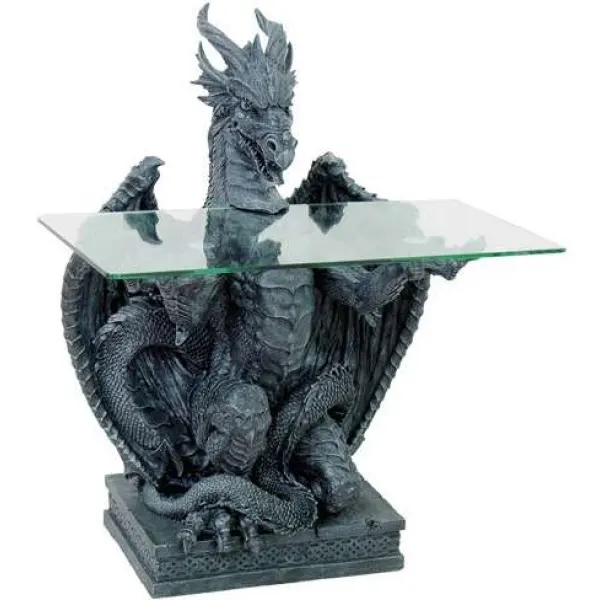 Dragon Glass Top Side Table