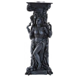 Mother, Maiden, Crone Goddess Candle Holder Gray