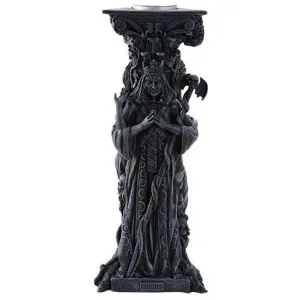 Mother, Maiden, Crone Goddess Candle Holder Gray