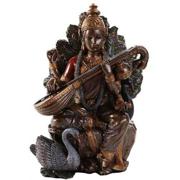 Saraswati Hindu Goddess 8 Inch Statue