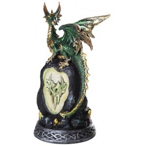 Green Dragon on Rock LED Night Light