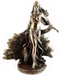 Hera Queen of the Greek Gods Statue with Peacock