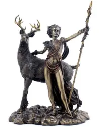 Diana Artemis Greek Goddess of the Hunt Statue with Deer