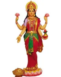 Lakshmi Hindu Goddess of Luck and Wealth Full Color Statue