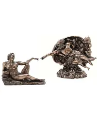 Creation of Man by Michelangelo Museum Replica Statue Set