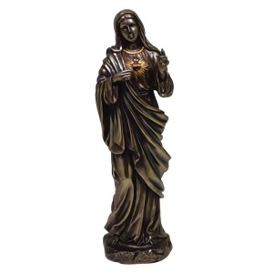 Sacred Heart of Mary Bronze Christian Statue