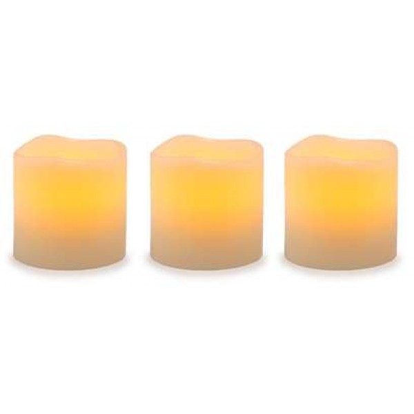 Unscented LED Pillar Candles with Timer - Set of 3