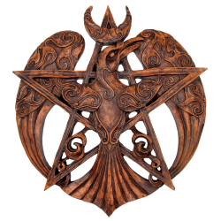 Crescent Raven Large Pentacle Plaque
