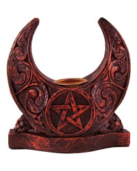 Crescent Moon Pentacle Candle Holder