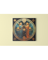 Gemini the Twins Zodiac Sign Low Profile Canvas Art