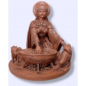 Cerridwen Cauldron 8.5 Inch Celtic Goddess Statue