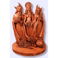 Triple Goddess Wood Resin Statue