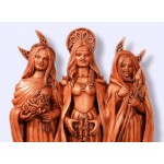 Triple Goddess Wood Resin Statue