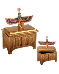 Winged Isis Golden Trinket Box