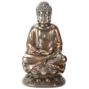 Buddha on Lotus Bronze Resin Statue