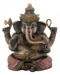 Sitting Ganesha Bronze Resin Statue
