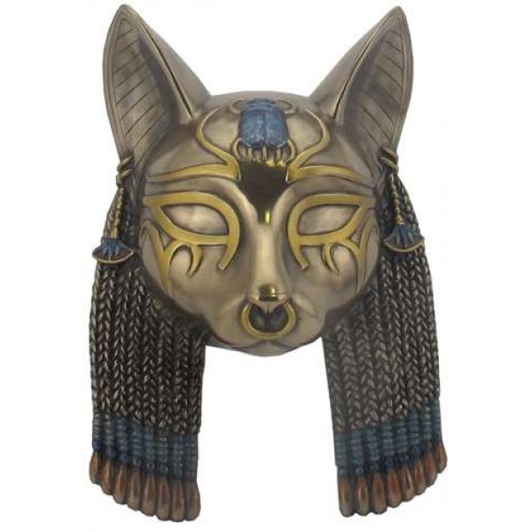 Bastet Egyptian Cat Goddess Mask Wall Plaque