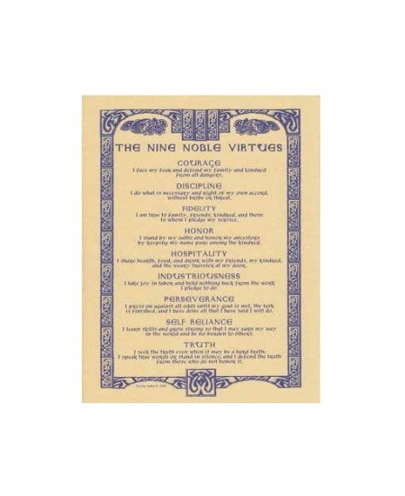 9 Noble Virtues Parchment Poster