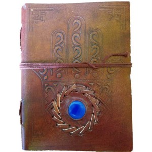 Hamsa Evil Eye Blank Book With Cord - 7 Inches