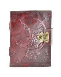 Fairy Moon 8 Inch Leather Journal with Latch