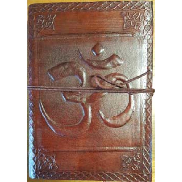 Om Embossed Leather 7 Inch Journal