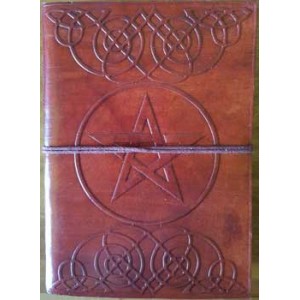 Celtic Heart Pentagram Leather 7 Inch Journal