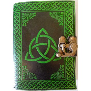 Triquetra Green Leather 7 Inch Journal with Latch