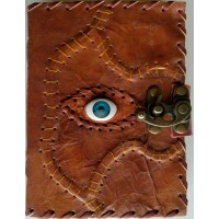 All Knowing Eye Stitched Leather Journal with Latch