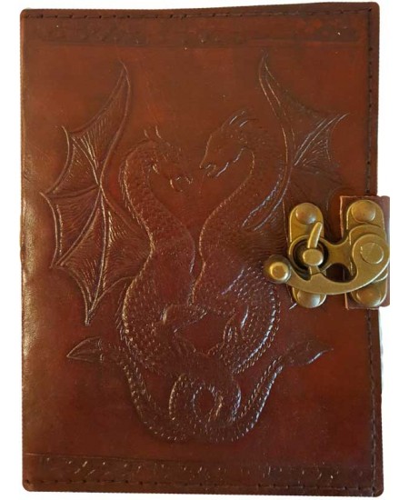 Double Dragon Leather Journal with Latch