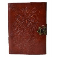 Owl Leather 7 Inch Blank Book with Latch