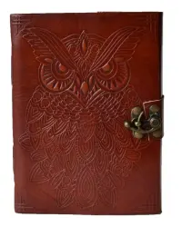 Owl Leather 7 Inch Blank Book with Latch